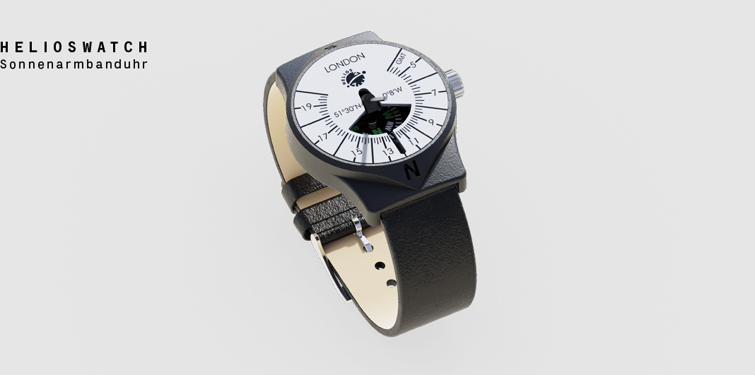The HELIOS WATCH City is calculated and manufactured for London and shows 14:30 GMT.