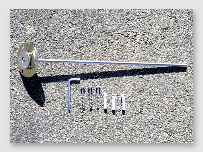 Small gnomon with mounting hardware (back)